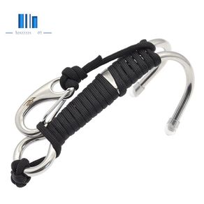 Scuba Diving Double Dual Stainless Steel Reef Drift Hook with Line and clips Hook for Current Dive Underwater