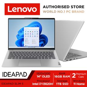 Lenovo IdeaPad Slim 5 14IRL8 82XD004CSB | 14" OLED FHD+ (1920x1200) IPS 400nits 100% sRGB | Intel Core i7-13620H | 16GB LPDDR5-5200 | 1TB SSD | Win11 Home | Wifi 6E | 2Y Premium Care