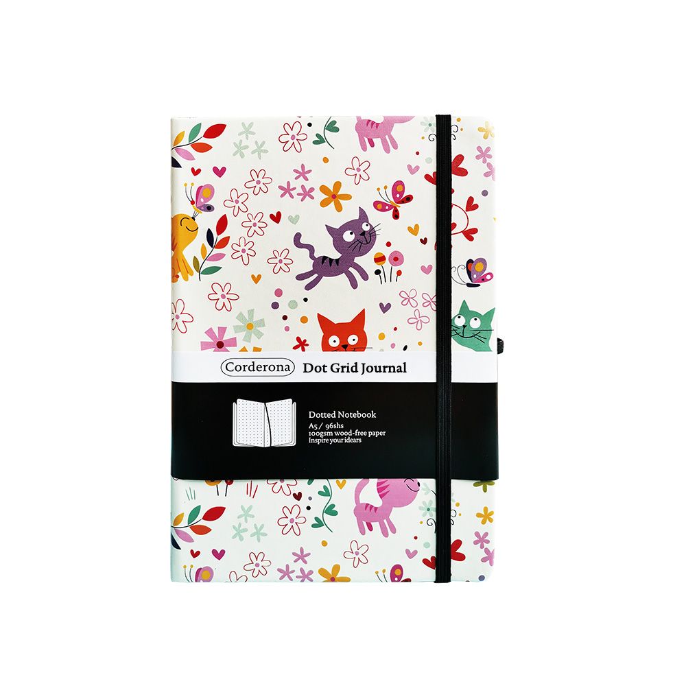 Corderona Floral Bullet Dotted Journal 160gsm Thick Paper Elastic Band  Collage A5 Hardcover Notebook - AliExpress