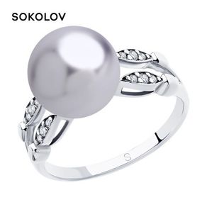 Sokolov silver ring, fashion jewelry, 925, women's male