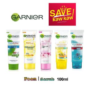 GARNIER Women Face Wash / Scrub 100ml - Facial Wash/Cleanser/ Foam/Pembersih Muka/Pencuci Muka