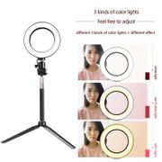 Photography LED Selfie Ring Light 10inch Metal Dimmable Camera Phone Ring Lamp With Stand Tripods For Makeup Video Live Studio