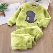 ►❅✹Children s pajamas 2020 winter new baby plus velvet thickened flannel home service children s winter clothes to keep