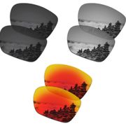 SmartVLT 3 Pairs Polarized Sunglasses Replacement Lenses for Oakley Twoface XL Stealth Black and Silver Titanium and Fire Red