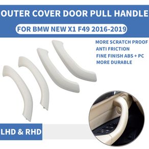 4PCS/set LHD RHD Cream Front Rear Left / Right Car Interior Door Handle Inner Pull Outer Trim Cover For BMW X1 X2 F48 F49 F39
