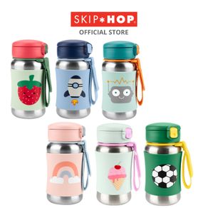 Skip Hop Spark Style Stainless Steel Straw Bottle - Soccer