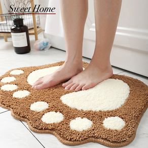 Foot Shape Home Bathroom Water-Absorbing Non Slip Mat Entrance