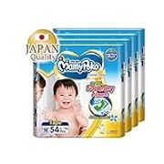 MamyPoko Extra Dry Tape, M, 54 Count, (Pack of 4)