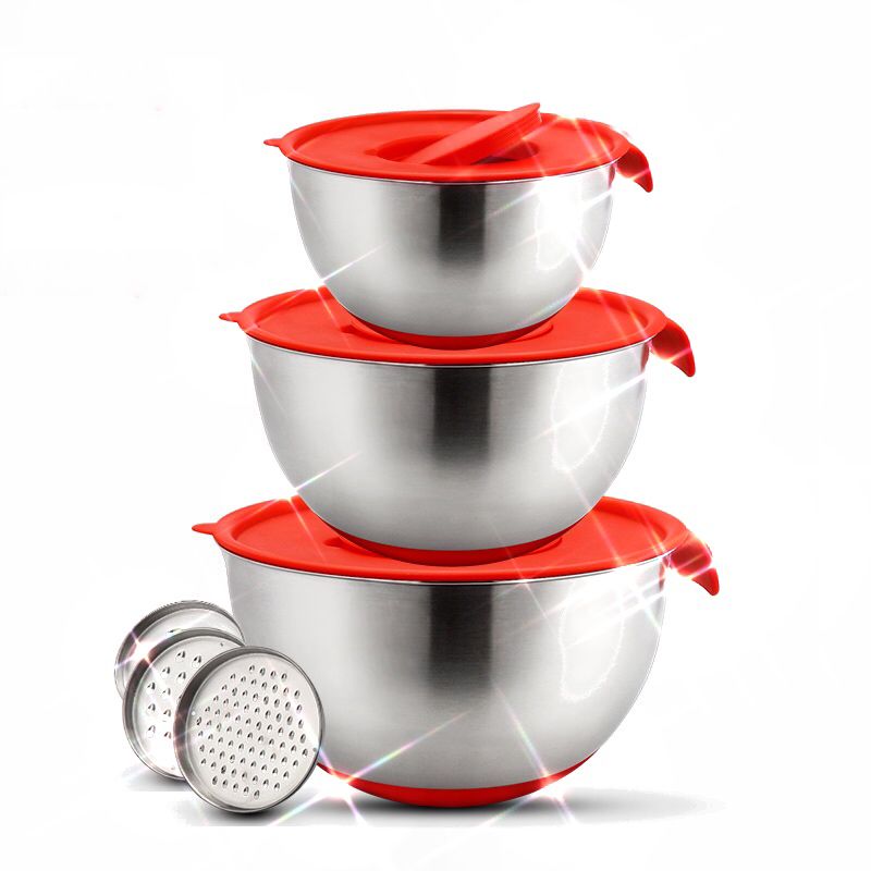 304 Stainless Steel Mixing Bowl DIY Cake Bread Salad Mixer Kitchen Cooking  Baking Tools Food Container Storage Bowls Set