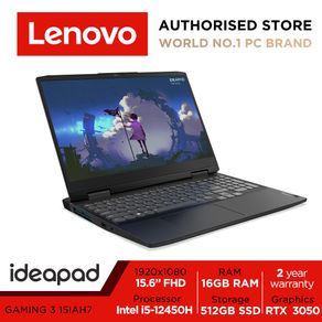 Lenovo IdeaPad Gaming 3 15IAH7 | 82S9011ESB | 15.6" FHD (1920x1080) IPS 250nits Anti-glare | Intel Core i5-12450H | NVIDIA GeForce RTX 3050 | 16GB DDR4 | 512GB SSD | Win11 home | 2Y Premium Care