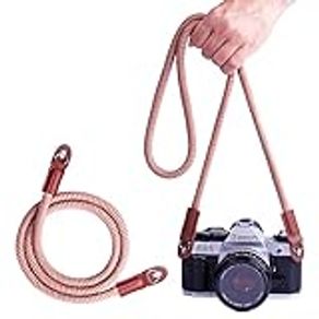 Camera Strap 100cm Handmade Soft Camera Shoulder Neck Strap for DSLR SLR Mirrorless Camera (Coffee)