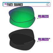 EZReplace Polarized Replacement Lenses for - Oakley Fives Squared Sunglasses - Black P Plus-Green P