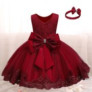 Baby Girls New Year Costume Toddler Kids Wedding and Birthday Party Lace Princess Dress 2 3 4 5 Years Children Christmas Clothes