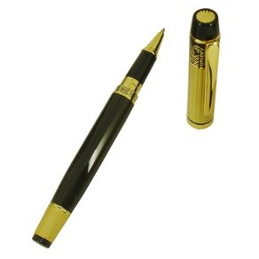ACMECN 46g Luxury Metal Heavy Roller Pen Medium Nib Brand Carved Liquid Gel ink Pen with Gold Cap and Trim Roller Ball Pens