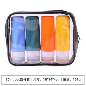 Silicone Travel Bottles Accessories Tsa Approved Portable BPA Free Leak Proof Squeezable Size Containers With Clear Toiletry Bag