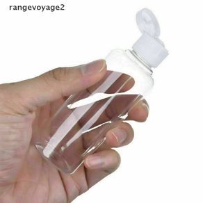 [rangevoyage2] 50-200ml Plastic Flip Clear Bottle Travel Lotion Liquid Shampoo Makeup Container [sg]