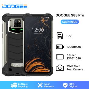 DOOGEE IP68/IP69K S88 Pro Android 10 OS Rugged Phone 10000mAh BIG Battery Quick Changing Helio P70 Octa Core 6GB RAM 128GB ROM