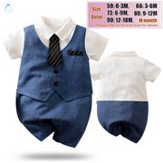 Baby Romper Newborn Clothes Summer Gentleman One Piece Short Sleeve Bayi Clothing Bodysuit Boys Jumpsuit Cotton Costume
