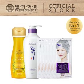 Daeng Gi Meo Ri Yellow Blossom Shampoo + Vitalizing Treatment + Vitalizing Nutrition Hair Cap