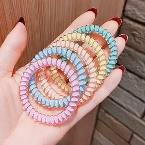 Fashion Women Head Rope Jewelry Korean Candy Color Telephone Line Hair Circle