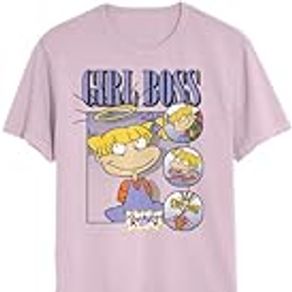 Nickelodeon Rugrats Girl Boss Angelica Pickles Mens and Womens Short Sleeve T-Shirt (X-Large, Light Pink)