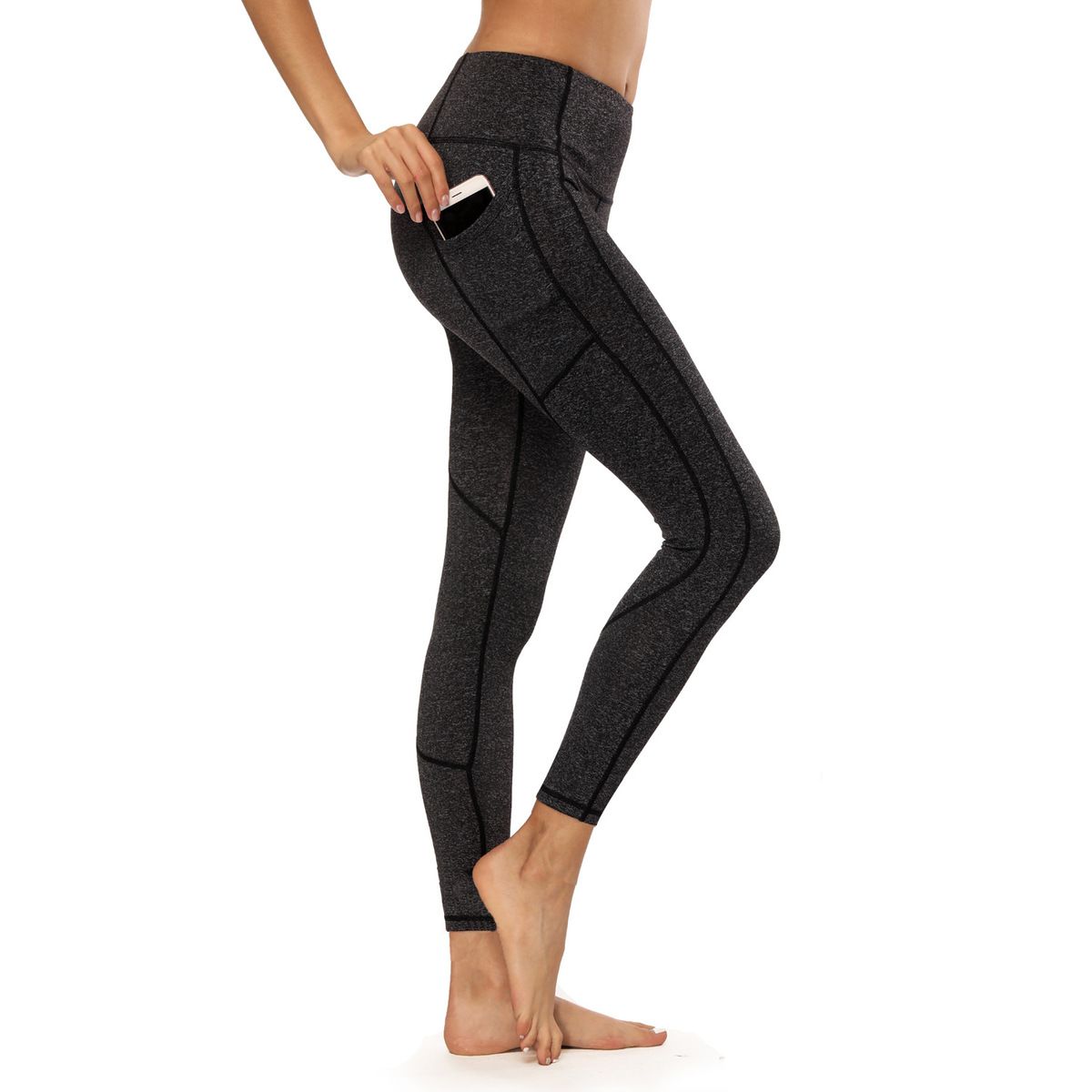 women yoga pants with pockets stretch workout running yoga leggings Prices  and Specs in Singapore, 12/2023