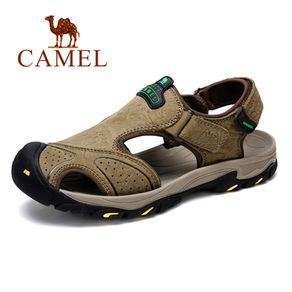 CAMEL Summer Men's Sandals Casual Outdoor Beach Shoes Genuine Leather Men Sandals Man chaussure homme Male Flats