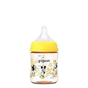 Pigeon Disney Breast Milk Real Baby Bottle, 5.6 fl oz (160 ml), 0 Months and up, PPSU, Yellow