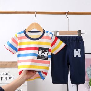 ¤❆▬Children s Short Sleeve Suit Summer Boys Half Clothing Baby Cotton Clothes Girls Shorts T-shirt