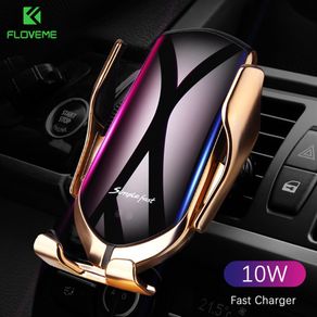 KISSCASS 2 in 1 Car Wireless Charger for iPhone 12 XS 11 Infrared Sensor Car Phone Holder Charger For Samsung S10 Note 8 Xiaomi
