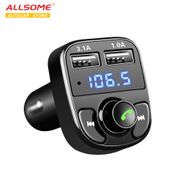 ALLSOME FM Transmitter Aux Modulator Bluetooth Handsfree Car Kit Car Audio MP3 Player 3.1A Quick Charge Dual USB Car Charger