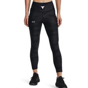 Under Armour UA Project Rock HeatGear No Slip Ankle Leggings - Women Training (Black/Orange) 1369954-001 1369954-824