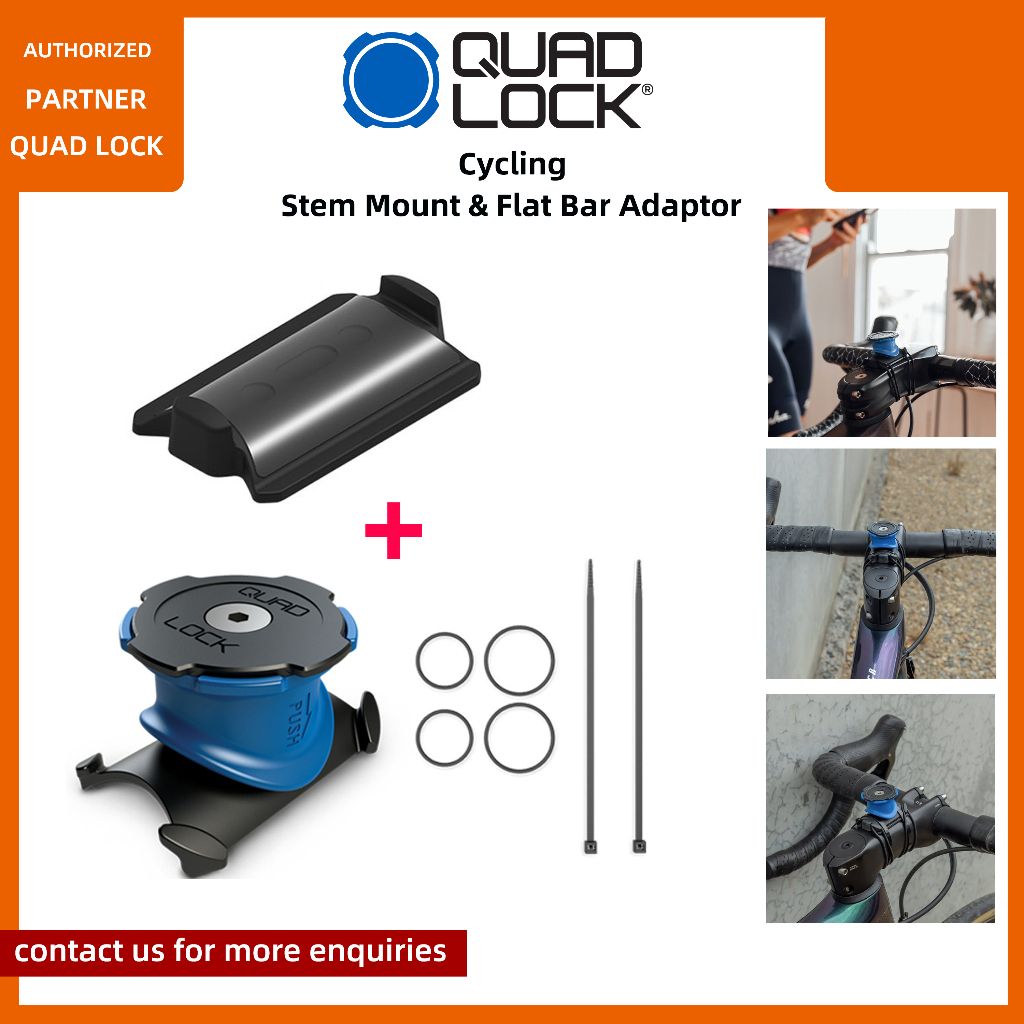 Quad Lock Flat Bar Adaptor for Stem/Handlebar Bike Mount