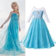 NNJXD Princess Anna Elsa Girls Dress Christmas Halloween Cosplay Costume Birthday Party Kids Clothing Frozen