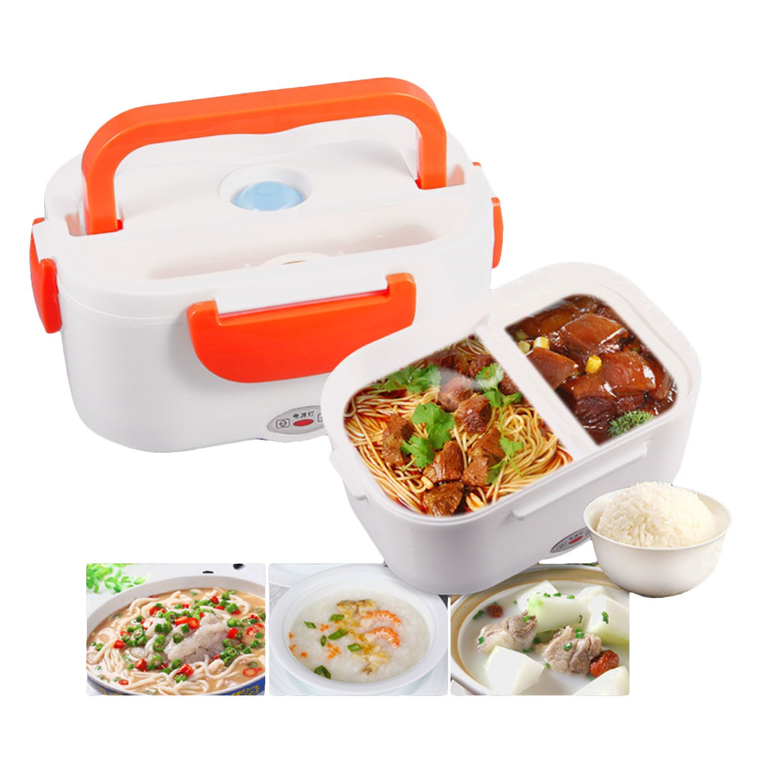 Portable Food Warmer Personal Mini Portable Oven - 110V Electric Heated  Lunch Box for Work and 12V 24V 110V 3-in-1 Car Food Warm - AliExpress