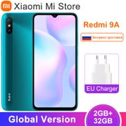 In Stock Global Version Xiaomi Redmi 9A Mobile Phone 2GB RAM 32GB ROM MTK Helio G25 Octa Core 6.53" 5000mAh Battery 13MP Camera
