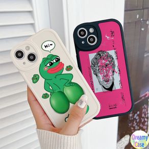 Oval Big Eye Soft Phone Case for Realme C55 C53 C51 C35 C30S C25S C15 C12 C11 C21Y C25Y 8i 7i 6i 5S 5i C20 C17 Narzo 50A Prime 30A 20 Pro Motif Ugly Frog and Graffiti