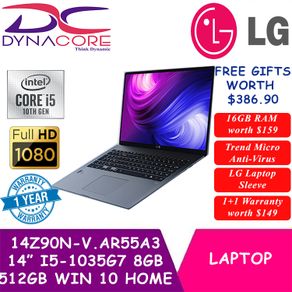 "LG Gram Laptop 17Z90N-V.AA55A3 1350g i5-1035G7 8GB RAM 512GB SSD Intel Iris Plus 17"" WQXGA Display "
