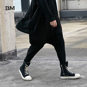 Men Japan Style Loose Casual Down Crotch Harem Pants Male Streetwear Hip Hop Gothic Trousers Male Joggers Sweatpants Dark