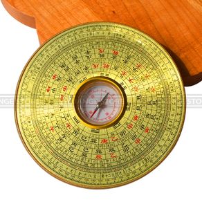 Feng shui Chinese Ancient resin Luopan Compass Coppery Surface Luo Jing yi Elaborate Luo Pan 10cm