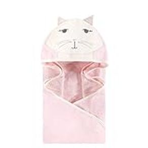 Hudson Baby Unisex Baby Cotton Animal Face Hooded Towel, Kitty, One Size