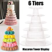 New 6-layer Macarons Display Tower Plastic Macaron Tower Stand Fondant Cake Stand Wedding Cake Decorating Tool