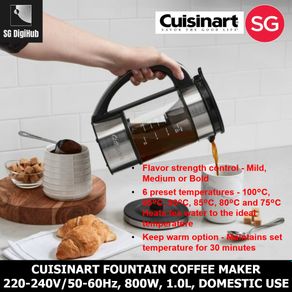Cuisinart Fountain Coffee Maker 1.0L 220-240V/50-60Hz 800w FCC-1HK 1 Year Warranty