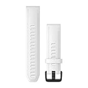 Garmin Quickfit Watch Band, 20mm, White Silicone with Black Hardware