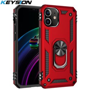 KEYSION Shockproof Case for iPhone 12 12 Mini Max Ring Stand Heavy Protection Phone Back Cover for iPhone 12 Pro 12 Pro