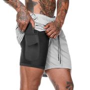  Men 2 In 1 Summer Running Shorts Sports Jogging Fitness Shorts Training Quick Dry Mens Gym Men Shorts Sport Gym Short Pants 4XL