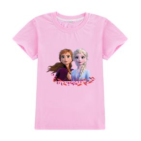 Girls T-Shirt Frozen Disney Shirt Kids Cartoon Short Sleeve Summer 100% Cotton Top