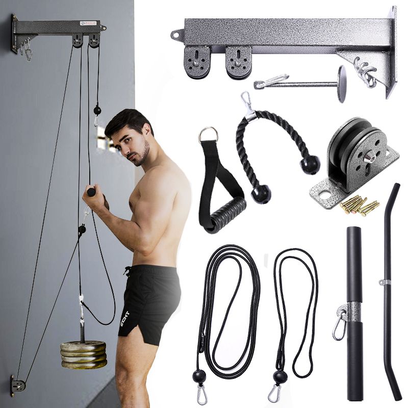 Fitness diy pulley cable machine system biceps triceps best sale arm blaster hand strength gym equipment