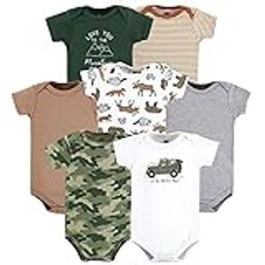 Hudson Baby Unisex Baby Cotton Bodysuits, Animal Adventure, 12-18 Months, Animal Adventure, 12-18 Months