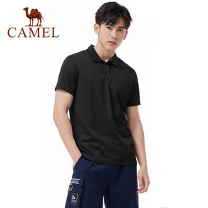 CAMEL men's sports t-shirt quick dry polo shirt casual lapel top